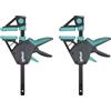 wolfcraft Set 2 Morsetti a Una Mano PRO, Apertura 150 mm, Forza di Serraggio 150 kg, Ergonomici con Funzione Allargatore 2 in 1 - Made in Europe - 8675060