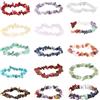 Uoeo Set di 15 Bracciali con Perle di Cristallo Irregolare, Bracciale Elastico con Pietre Naturali, Braccialetto di Pietre Schiacciate, Gioielli, Regali Creativi per Ragazze e Donne
