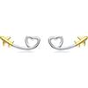 NEWL Orecchini a lobo a forma di cuore in argento Sterling 925 a forma di aereo, orecchini lunghi per ragazze, regali coreani