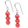 Treasure Bay TreasureBay - Orecchini pendenti da donna in argento Sterling e corallo rosa naturale, realizzati a mano