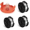 ERHUO 3 bobine di filo per decespugliatore, compatibile con tagliaerba Black+Decker, sostituisce A6485 A6481 AF-100 ST5530-GB GLC3630L20-GB STC1820PC-GB BESTA530-GB BESTA525-GB con 1 tappo di copertura per