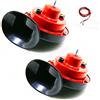 YIYIDA Car Horn Corno elettrico per auto 2 pezzi Clacson elettrico130DB Tromba d'aria Impermeabile Corno rosso ad alta tonalità e tono basso con staffa in metallo per12V yacht motociclo camion ecc
