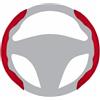 BROVACS SWT2011RD - Coprivolante per auto in pelle scamosciata, universale, antiscivolo, a forma di D, 35,5-40,6 cm, segmentato, custodia protettiva segmentata in ABS scamosciato velluto rosso
