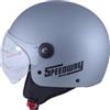 SPEEDWAY 1970 Casco da moto Speedway - Classico - Casco jet, ideale sia per uomo che per donna, il nostro casco da scooter aperto è ideale per la città, casco da moto omologato ECE e DOT - Grigio