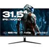 JapanNext Monitor Gamer 31.5 IPS 2K WQHD (2560x1140) 165hz 1ms | HDR | Inclinazione regolabile Altoparlanti integrati | Flicker-Free G-Sync/FreeSync | Garanzia 2 anni | JN-IPS3150WQHDR165