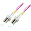 Techly Professional 304093 Cavo Fibra Ottica Multimodale OM4 LC/LC 50/125 1 m Fucsia