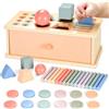 Fantspati Giochi Montessori 1 Anno, Giochi Scatola Legno Montessori Bambini, Gioco Ordinamento Colori, Ordinare e Impilare Giocattoli Educativi 1 2 3 Anni, Giocattoli Sensoriali Montessori Regalo per Bambina