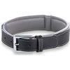 Jack & Russell Premium Dog Collana in pelle per cani Amy Collana in pelle di vera pelle con timbro originale J&R - robusto ed elegante (M - circonferenza del collo 40,5-46,5 cm, Nero/Grigio)