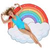 Queenshin Telo Mare Grande Rotondo Arcobaleno Microfibra Spugna, Asciugamani da Spiaggia Antisabbia Coperta Picnic per Uomo Donna, 150 cm