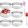 EASYKEENECOM 6 Pezzi Ø 8 cm Anello Microforato Crostata, Stampo Crostata Microforato in Acciaio Inox 430, Anello Traforato per Crostate Pasticceria Mini Torte Mini Pizze Muffin