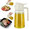 JASTOO Spruzzatore di olio 2 in 1 per olio da cucina, 470 ml/16 oz per alimenti, spray per olio, nebulizzatore, olio d'oliva, flacone spray per insalata, grigliate e friggitrice ad aria calda