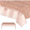 Mienocol 2 pezzi di tovaglia da tavolo in oro rosa per feste, tovaglie usa e getta, 137 x 274 cm, con glitter luccicanti a diamante, tovaglia rettangolare per tavolo da pranzo in oro rosa per festa di nascita