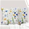 ECZOIL Set da 2 federe decorative in stile boho 40x40 cm, fiori, copricuscino corto in peluche, 16x16 pollici, stampa su entrambi i lati, federa decorativa per soggiorno, divano, camera da letto