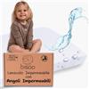 Bisoo Il Lenzuolo Magico - Lenzuola Letto Singolo Bambini 90x180 con Angoli e Completamente Impermeabile 2in1: Lenzuolo in Cotone Jersey + Coprimaterasso - Traspirante e Oeko-Tex (180x90 Bianco)
