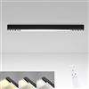 Glitzerlife plafoniere LED a soffitto per soggiorno - 25W nera moderna lampada per soggiorno a strisce lungo 80cm dimmerabile con telecomando luce per soffitto pannello lampada per camera da letto