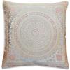 KIKAN Federe per cuscini Banarsi, in seta, stile etnico, con mandala indiano, 40,6 x 40,6 cm Grey