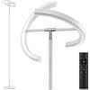 SIBRILLE Lampada da Terra Salotto, 22W Piantana Lampada da Terra Dimmerabile con Telecomando, 4 Temperatura di Colore Lampade da Terra LED Piantana per Soggiorno Letto Ufficio, 1H Timer, Bianco