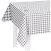 LILENO HOME Tovaglia lavabile al metro, 200 x 140 cm (bordo tagliato), motivo a quadri, colore grigio S, impermeabile, ideale come tovaglia o runner per tenda da birra