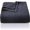 CHUFFED Copriletto, 270 x 230 cm, 100% cotone, motivo a nido d'ape, coperta leggera come copridivano, coperta per soggiorno, divano, antracite