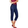 Prime Fashions Pantaloni Capri da donna, lunghezza a 3/4, colore ciliegia, estivi, con elastico in vita, taglie dalla 42 alla 52, blu navy, 52