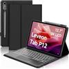 WINCHKING Tastiera per Lenovo Tab P12 Pro 12.7, Custodia Tastiera per Lenovo P12 2023 Touchpad, Cover Tastiera Italiano Magnetica Retroilluminata Bluetooth per Lenovo P12 Pro Tablet 12.7 pollici(TB370FU), Nero