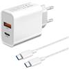 YBPowercable 45W Caricatore USB C con 2m Cavo per Samsung Galaxy S24/S25 Plus/S24 Ultra/S23 FE/S23 Ultra/S22 S21 S20 A56 A36 A26 A16,A55 A15 A25 A54 A35 5G A53 Z Fold 4 5 6 Caricabatterie Ricarica Super Veloce