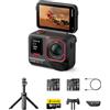 Insta360 Ace Pro 2 Pack Essenziale - Action Cam Impermeabile in 8K co-ingegnerizzata con Leica, sensore 1/1.3, doppio chip IA, superba in bassa luce, audio superiore.