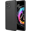 UPLAI Cover per Motorola Edge 20 Lite/Edge 20 Fusion, Ultra Sottile Setoso Silicone Liquido Antiurto Custodia con Premio Fodera Fibra, Morbido TPU Elegante Caso. Nero