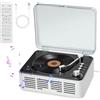 Gueray Lettore CD con Altoparlanti Suono Stereo HiFi, Lettores CD Vintage Bluetooth per Casa, Lettori CDs con Radio FM e Telecomando, Supporta Riproduzione USB/AUX/Type-C Ottimo per Audio (Bianco)