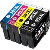 MEGOFFICE 503XL Cartucce d'inchiostro compatibili per Epson 503 XL per Expression Home XP-5200 XP-5205 WorkForce WF-2960DWF WF-2965DWF (5 pack)
