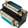 System-S DB15 Adattatore DSUB 15 pin maschio a femmina 90° angolo vite cavo nero