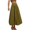 MNRIUOCII Gonna maxi da donna con elastico in vita e linea A, lunga a sbuffo con orlo increspato, gonna a palloncino rossa corta, verde, XL