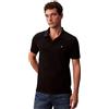 Calvin Klein Uomo Maglietta Polo Maniche Corte Monogram Pique in Cotone, Nero (Black), XL