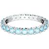 Swarovski Anello Matrix, Taglio Round, Blu, Placcato rodio