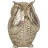 Romimex Statuetta decorativa argento resina gufo 11 x 15 x 10 cm