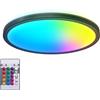 B.K.Licht - Pannello LED a luce indiretta, telecomando, luce colorata RGB+W, pannello LED soffitto, pannelli led, pannelli led soffitto, pannelli luminosi led, led rgb panello, 29x3 cm, nero