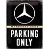 Nostalgic-Art Targa Vintage Mercedes-Benz - Parking Only - Idea regalo per amanti di accessori per auto, in metallo, Design retro, 30 x 40 cm