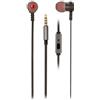 NGS CROSS RALLY GRAPHITE - Auricolari in Metallo, Cavo Piatto da 120 cm, Tecnologia Assistente Vocale, Connessione Jack da 3,5 mm, 20 Hz, Colore Nero e Rosso