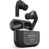 SBS Mood TWS - Cuffie Auricolari In-Ear ANC Antirumore con Display LCD Touch, True Wireless Stereo, Custodia di Ricarica, Controlli Touch, Modalità Trasparenza, per Smartphone, Tablet Laptop, Nero