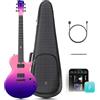 Enya Chitarra Elettrica Nova Go Sonic Smart Guitarra Elettrica in Fibra di Carbonio con Altoparlante Wireless da 10 W, Cavo di Ricarica, Chiave di Regolazione e Custodia Protettiva, Cosmic Purple