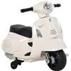 Easycomfort Moto Elettrica per Bambini con Licenza Ufficiale Vespa Batteria 6V, Fari e Clacson, per Bimbi da 18-36 mesi, Bianco, 66.5x38x52cm
