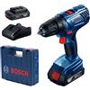 Bosch - Utensili - Avvitatore a batteria 18V, 2 batterie da 2,0 Ah, caricabatterie 06019H5000