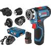 Bosch - Professional gsr 12V-15 FlexiClick 06019F6000 Trapano avvitatore a batteria 12 v 2 Ah Li-Ion incl. seconda batter