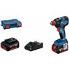 Bosch - Avvitatore a impulsi a batteria gdx 18V-200 con 2 batterie gba 18V 4,0Ah in valigetta l