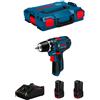 Bosch - Perceuse visseuse 12V GSR12V-15 + 2 batteries 2Ah + chargeur + coffret L-Boxx - 0601868109