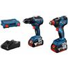 Bosch - Set di macchine Combo Kit gdx 18V-200 + gsr 18V-55 2x4.0 Ah in L-Case