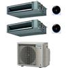 Daikin - Climatizzatore garanzia italia Canalizzabile a Media Prevalenza Serie FBA-A9 R32 Dual Split Inverter 12000 + 18000 btu con u.e. 2MXM50A9