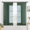 MIULEE Tende per Interni Trasparente Tenda Voile con Passanti， Anelli Soggiorno Moderne Eleganti 2 Pezzi Verde Scuro 140 x 175 CM