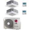 Lg Climatizzatore Condizionatore LG Cassetta 4 vie R32 Dual Split Inverter 9000 + 9000 BTU con U.E. MU3R19 NOVITÁ Classe A+++/A++
