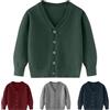 Kunyeah Bambino Ragazze Cardigan Ragazza Maglioni Cotone Soild Ragazzi V-Neck Manica Lunga Capispalla Bambini Knit Tops per 3-7 Anni (IT, età, 7 Anni, Regular, Verde)